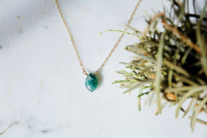 Moss Agate Teardrop Necklace - Wild Soul Gems
