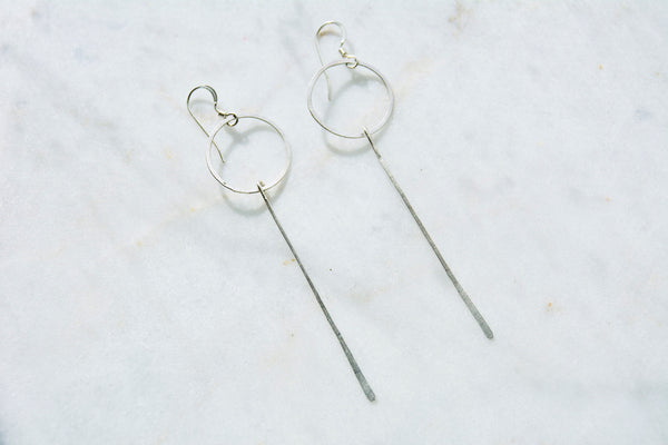 Minimal Circle Drop Earrings - Wild Soul Gems
