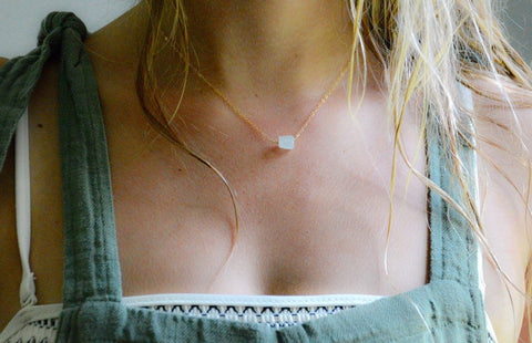 Raw Aquamarine Chunk Necklace - Wild Soul Gems