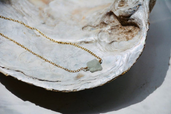 Raw Aquamarine Chunk Necklace - Wild Soul Gems