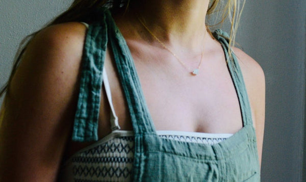 Raw Aquamarine Chunk Necklace - Wild Soul Gems